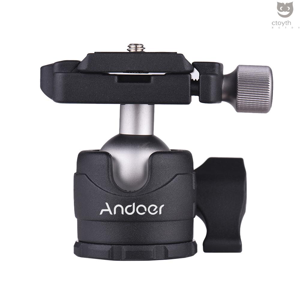 Andoer ขาตั้งกล้องวิดีโอ หัวบอล ขนาดเล็ก หมุนได้ 360 องศา พร้อมแผ่นปลดเร็ว และบับเบิ้ล สําหรับ DSLR