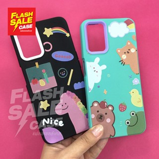 Oppo A15 A16 A53(5G) A92 A94(4G) A96/Reno 7z Reno 5(5G) เคสมือถือประกบ 2ชิ้น นิ่ม TPU พิมพ์ลายการ์ตูน