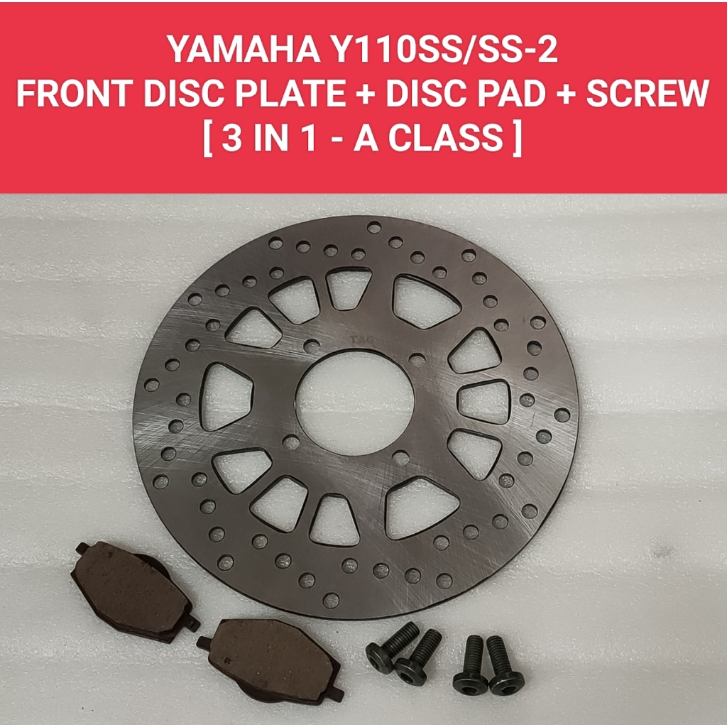 Y110SS/SS-2 ( 3 IN 1 - A CLASS ) ดิสก์เบรกหน้า + แผ่นแผ่น + ชุดสกรู 4 ชิ้น