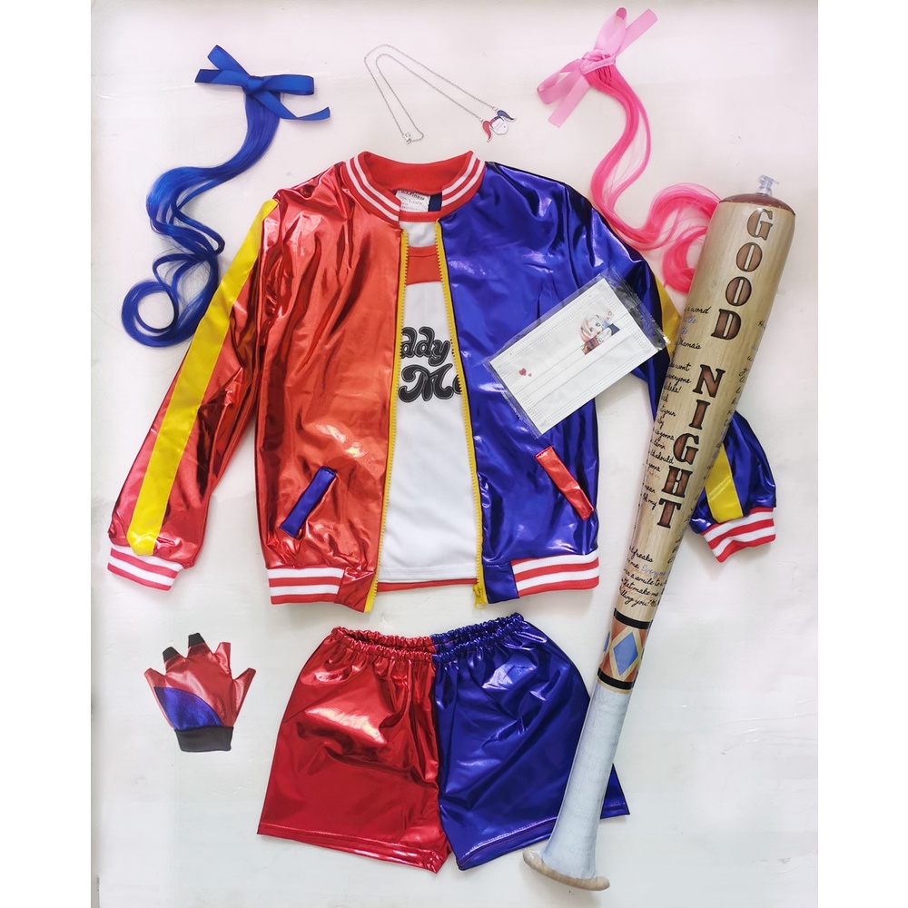 ชุดแต่งกาย Harley Quinn สำหรับสาว ๆ Carnival 8 ชิ้น