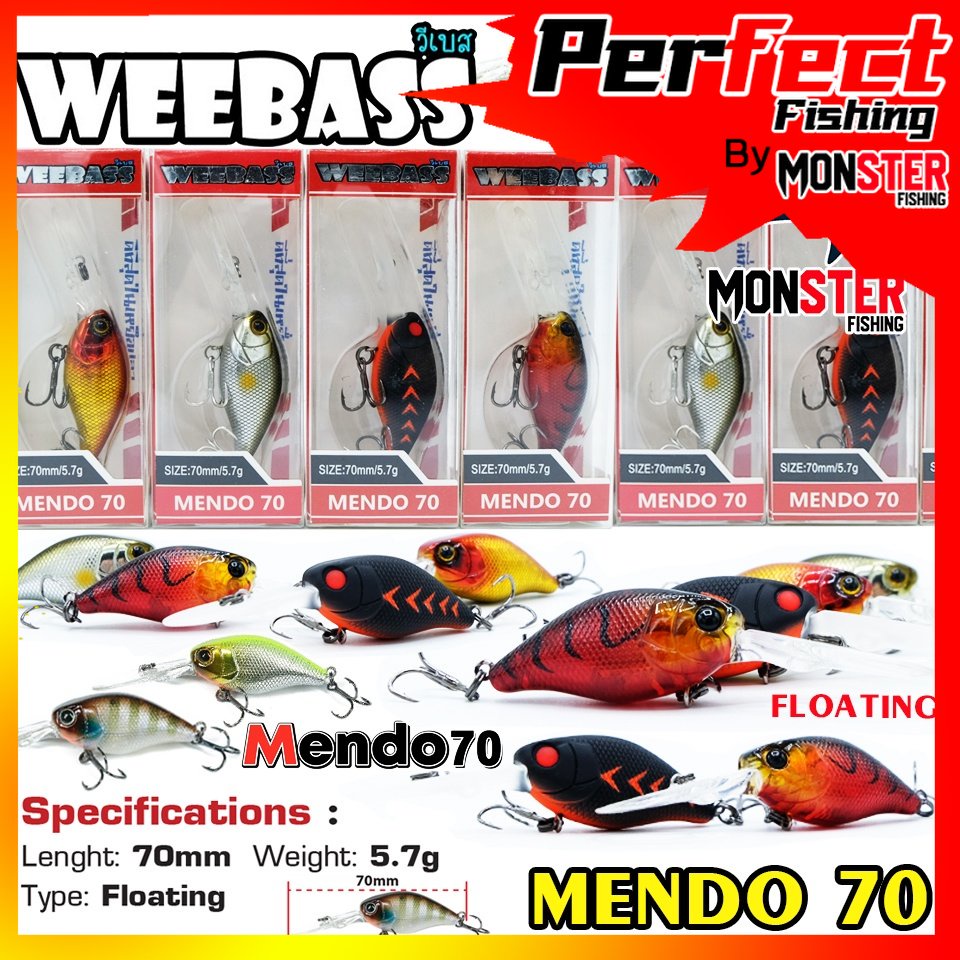 เหยื่อวีแบส รุ่น MENDO70 FLOATING by WEEBASS LURE
