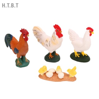 H.T.B.T โมเดลรูปปั้นไก่จําลอง เสมือนจริง 4 ชิ้น