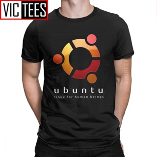 Ubuntu Linux for Human Beings เสื้อยืด ผ้าฝ้าย 100% โอเวอร์ไซซ์ สไตล์คลาสสิก สําหรับผู้ชายS-5XL