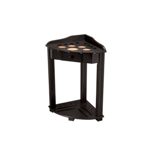 Corner Cue Stand with Drawer - Black