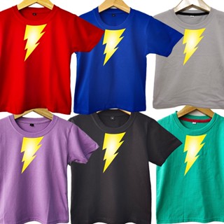 เสื้อยืด ลาย Shazam Adam สีดํา สําหรับเด็ก มี 6 สี