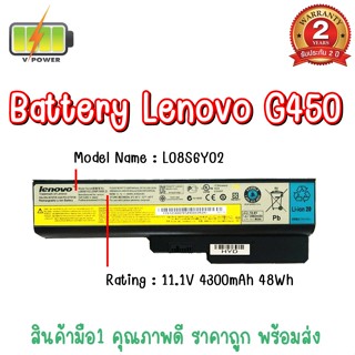 BATTERY LENOVO  G450 สำหรับ Lenovo 3000 G430 G430A G450 G530A G550 G555 B550 V460 Z360