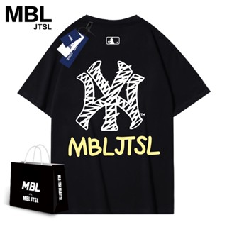 Mbl ใหม่ เสื้อยืดลําลอง ผ้าฝ้าย แขนสั้น ทรงหลวม ลาย New York แนวสตรีท แฟชั่นสําหรับผู้ชาย และผู้หญิง