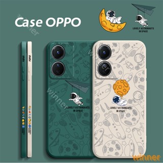 เคส OPPO A17 A16 A16k A16E A15 A15S A31 A83 A92 A52 A5 2020 A9 2020 A57 4G 2022 A77S A77 4G A57 A39 A77 5G A95 4G A74 4G A96 A76 โทรศัพท์มือถือ ลายนักบินอวกาศ สําหรับ