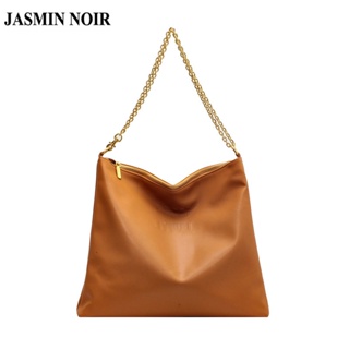 Jasmin NOIR กระเป๋าสะพายไหล่ สะพายข้าง หนัง PU สายโซ่ ขนาดใหญ่ สําหรับผู้หญิง