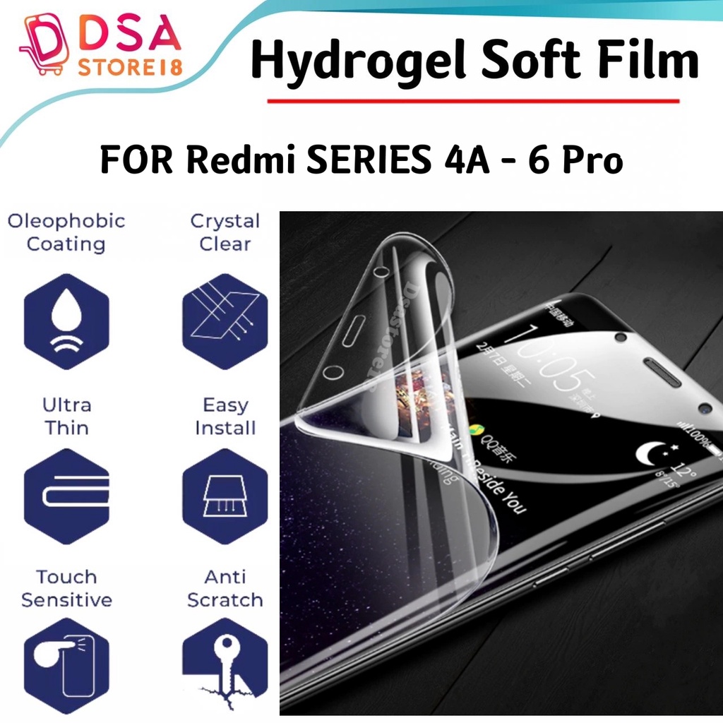 Redmi 4A 4X 5 5X 6 6X Pro Plus Anti-Scratch Hydrogel Film Screen Guard