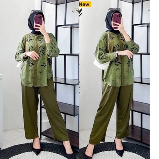 * Setelan Oneset Premium Adem Lembut Busui Lengan Kancing Celana Karet Baju Wanita Terbaru Murah Pakaian Dewasa Setcel Viral Mewah Meriah Populer Dinara Bunga Nadine Dena Tartan rubic zavika