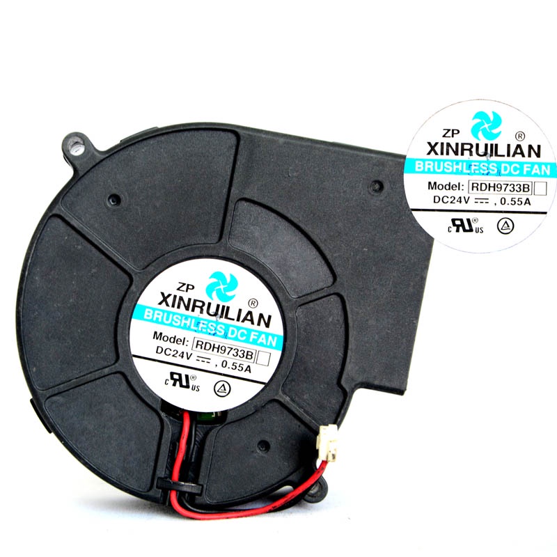 XINZIAN RDH9733B 24V 0.55A 9CM 9733 2 สายพัดลมคลุมศีรษะ