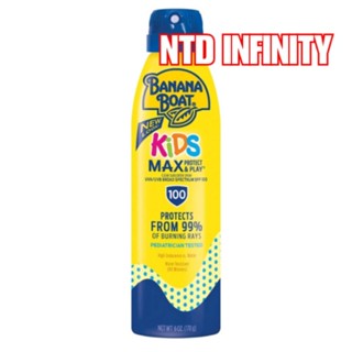 นำเข้า🇺🇸 (Exp 04/25) Banana Boat UltraMist Kids MAX Protect &amp; Play Clear Spray Sunscreen SPF100 (170g) กันแดดBanana Boat