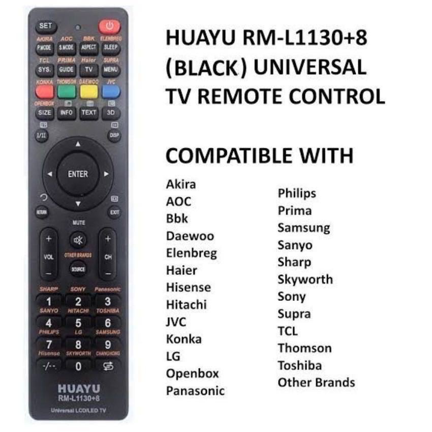 Huayu RM-L1130 12 รีโมทคอนโทรลสากล LEDLCD TV สําหรับ Majority NDS