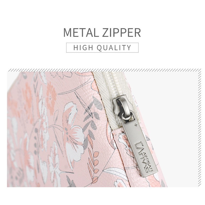 ₪CanvasArtisan Pink Floral Pattern Laptop Bag Waterproof Shockproof Leather Cover for Tablet Sleeve Case for Matebook A #8