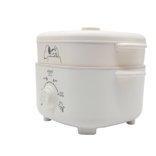 RINLIN anitech หม้อต้ม อุ่น นึ่ง ไฟฟ้าอนเกประสงค์ Maltifunction Cooker Snoopy Peanuts สีขาวครีม Steam Stew Fry Boil