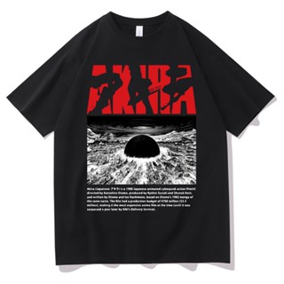 เสื้อยื อะนิเมะยุค 90s Akira กราฟิก Tshirt วินเทจมังงะ Kaneda Shotaro เสื้อยืดแขนสั้นคอลูกเรือผู้ชายผู้หญิงฮาราจูกุแฟชั่