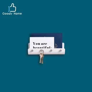 Goody Home ที่แขวนกุญแจ ที่แขวนของอเนกประสงค์ พร้อมพื้นที่ว่างสำหรับวางอุปกรณ์ ติดตั้งโดยไม่ต้องเจาะผนัง