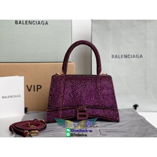 Balenciag glitter-accented casual flap messenger bag vintage underarm baguette hourglass handbag