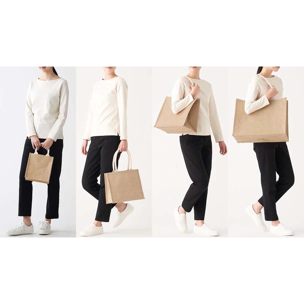 [MUJI] กระเป๋าจูดท์  แบบสะพายข้าง ทำจากปอกระเจา💕 ของแท้ 💯    มูจิ JUTE MY BAG