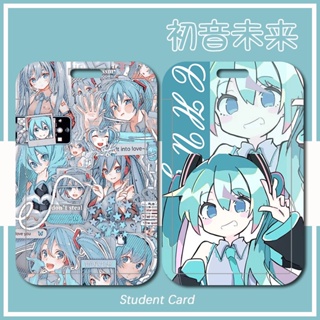 กระเป๋าใส่บัตรเครดิต ลายการ์ตูนอนิเมะ Hatsune Miku สําหรับนักเรียน