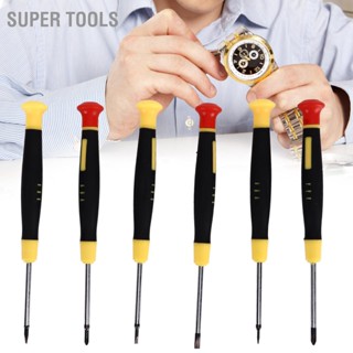 Super Tools~ ชุดไขควงหัวแบน ขนาดเล็ก 6 ชิ้น สําหรับสกรูขนาดเล็ก