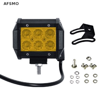 [AFSMO] โคมไฟ LED 18W 4WD SUV ATV ขนาด 4 นิ้ว สีเหลือง สําหรับรถยนต์ รถบรรทุก เรือ รถจักรยานยนต์