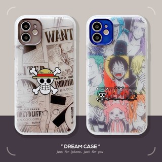 【ONE Piece】2-in-1 เคสโทรศัพท์มือถือ ซิลิโคนนิ่ม กันกระแทก ลายภาพวาดสี สําหรับ iPhone 14 Pro Max 14 Plus iPhone 11 12 13 Pro Ma X XR XS Max 7 8 Plus SE3