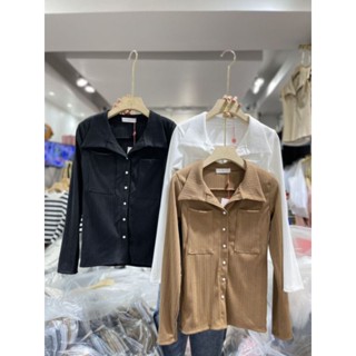 เสื้อคอปกแขนยาวผ้าสวย💗ป้าย its me basic