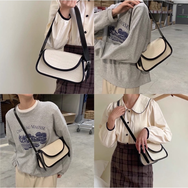 Coopershop | Kapook Bag #พร้อมส่ง กระเป๋าหนังลาย+สองสาย
