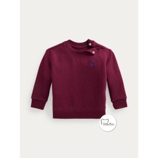 เสื้อกันหนาว Ralph Lauren ของแท้ Fleece Crewneck Sweatshirt (สีแดงไวน์)