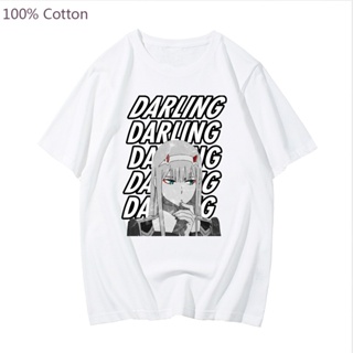 เสื้อยืดน่ารักๆ Darling Franxx ญี่ปุ่นอะนิเมะเสื้อยืด Zero สองมังงะท็อปส์ซูฮาราจูกุขนาดใหญ่แฟชั่นเกาหลีเสื้อยืดแขนสั้น 1