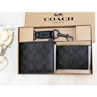 setกระเป๋าสตางค์ชายBoxed 3 In 1 Wallet Gift Set In Signature Canvas