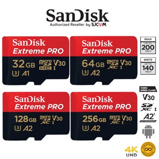 SanDisk Extreme Pro Micro SD Card SDHC 32GB SDXC 64GB 128GB 256GB Speed R/W 200/140MB/s (SDSQXCD) เมมโมรี่ การ์ด Gopro8 Gopro9 Drone