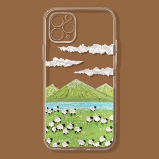 A flock of lambs เคสไอโฟน iPhone 7 14 se2020 12 pro เคส 13 11 14 pro max iPhone Xr Xs X max 8พลัส cover โปร่ง 7 8plus