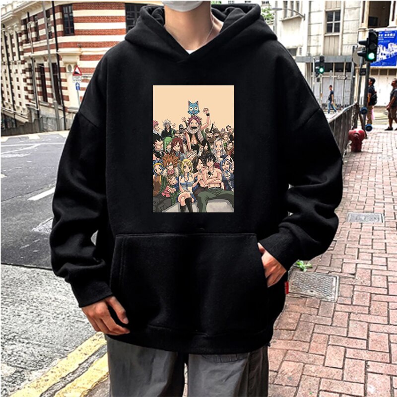 Janpainese อะนิเมะ Fairy Tail มังงะ Periphery Hoodies เสื้อผู้หญิง Harajuku การ์ตูนขนาดใหญ่ Pullover