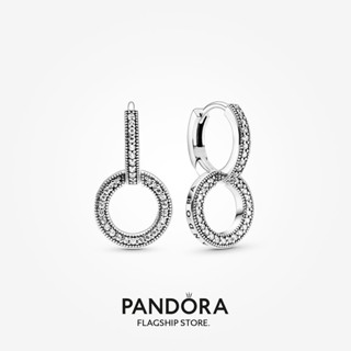 Pandora ต่างหูห่วงคู่ ของขวัญคริสต์มาส พรีเมี่ยม e1027