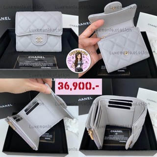 👜: New!! Chanel Compact Wallet Grey LGHW ‼️ก่อนกดสั่งรบกวนทักมาเช็คสต๊อคก่อนนะคะ‼️