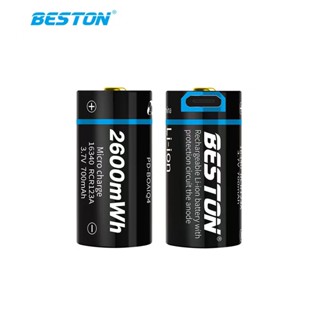 ถ่านชาร์จ BESTON 700 mAH 16340 3.7V RCR123A Li-ion High Capacity USB Micro Fast Charge Rechargeabl  2 ก้อน