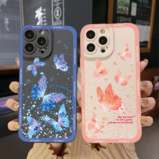 เคสโทรศัพท์มือถือ ขอบสี่เหลี่ยม ลายผีเสื้อ หรูหรา สําหรับ Infinix Hot 12i 10S 11 10 Play 11S 10i Smart 6 HD X6511 X657B X6512 Note 12 G96