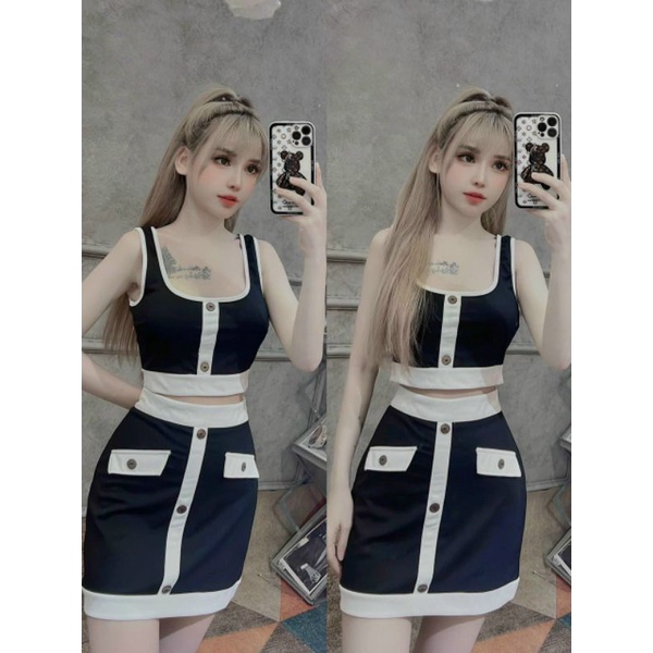 南女装厂法式小香风两件套套套装 VIETNAM GIRL FASHION 2IN1 SET WEAR