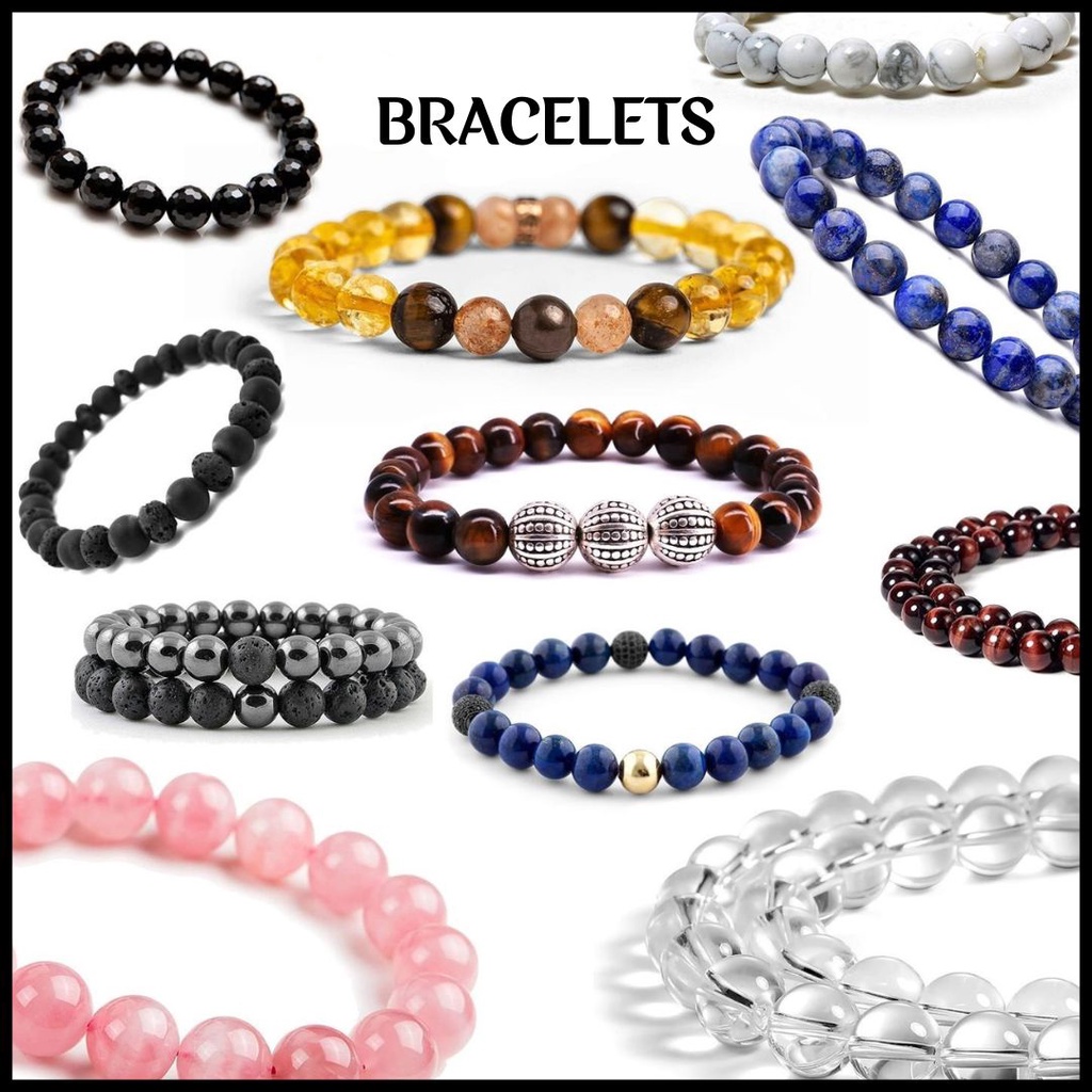Red Jasper Wood Jasper - กําไลข้อมือลูกปัดธรรมชาติ