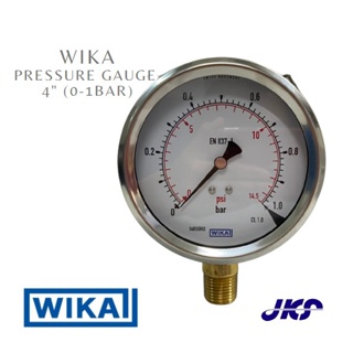 Wika Pressure Gauge 4" เกจวัดแรงดันออกล่าง หน้าปัดขนาด 4″ เกลียวทองเหลือง ขนาด 1/2" NPT