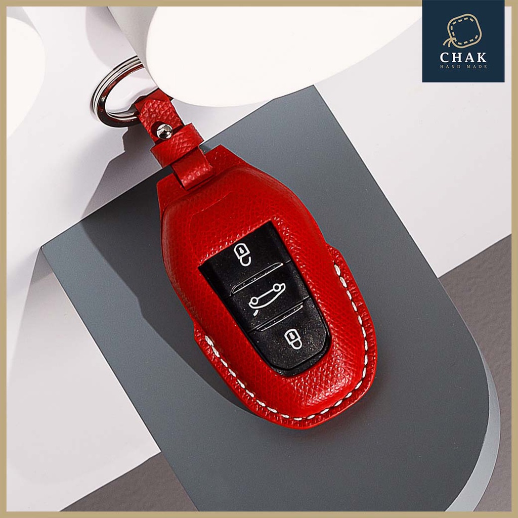 เคสกุญแจรถยนต์ PEUGEOT ซองกุญแจรถยนต์ หนังวัวแท้ CHAK