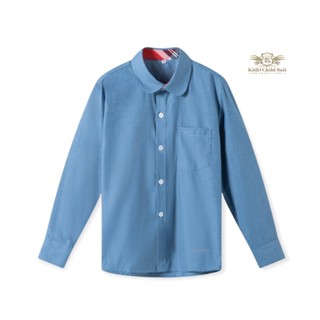 Blue Boy Shirt เสื้อเชิ้ตเด็ก แขนยาว เข้ารูปใส่กับสูท ใส่แยก ใส่กับทักซิโด้ ขนาด 110, 120, 130, 140, 150. 160, 170 (2...