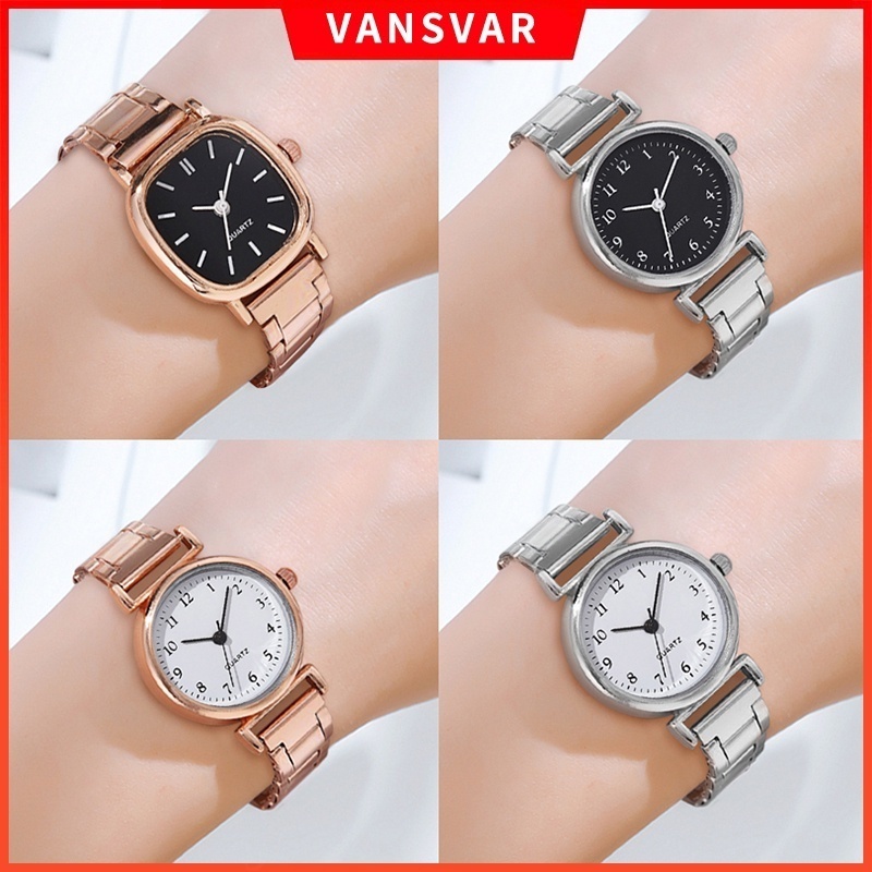 นาฬิกาข้อมือควอตซ์ สายสแตนเลส ขนาดเล็ก แฟชั่นสําหรับผู้หญิง