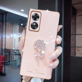 ใหม่ พร้อมส่ง เคสโทรศัพท์มือถือแบบนิ่ม กันกระแทก ลายอมยิ้ม แฟชั่น สําหรับ OPPO A38 4G 2023