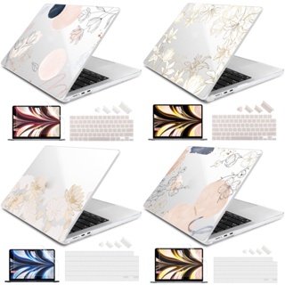 ใหม่ เคสแล็ปท็อป ลายดอกไม้ คริสตัล สําหรับ Macbook Air13 M2 case A2681 Air13 M1 A2337 A2179 A1932 Pro14 A2442 M1 Pro13 A2289 A2251 A2159 A2338