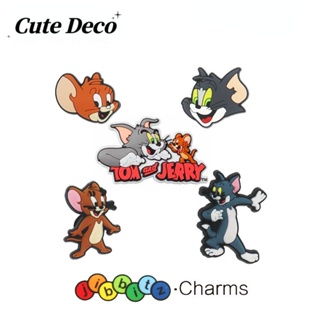 【Cute Deco】 Jerry The Cat And The Mouse น่ารัก (7 แบบ) กระดุม Crocs น่ารัก รองเท้า Jibbitz Croc วัสดุเรซิน สําหรับรองเท้า