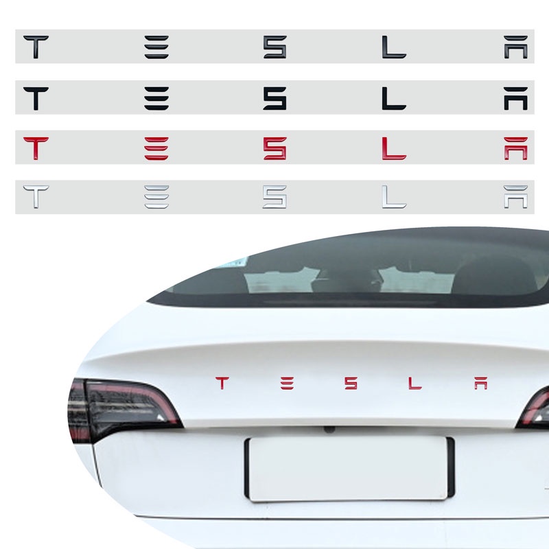 โลโก้ท้ายรถเปลี่ยนสติกเกอร์โลโก้ตัวอักษรภาษาอังกฤษเปลี่ยน Tesla รุ่น 3 รุ่น X รุ่น S/Y